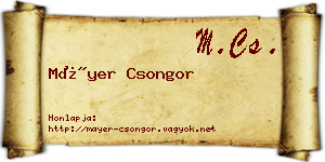 Máyer Csongor névjegykártya